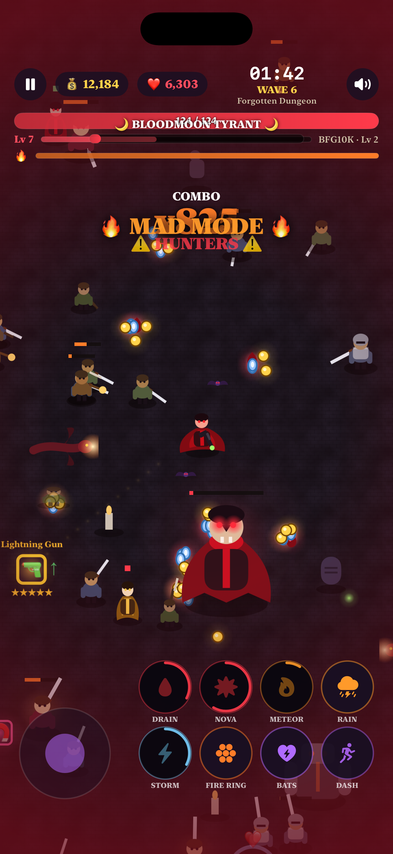 Vampire Survival main menu - 10 cursed castles